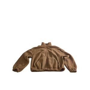 Old Navy Oversized Sherpa Full Zip Tan Large Tall